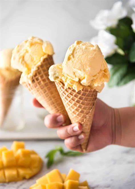 Place on a medium heat and cook until most of the liquid has boiled away. Homemade Mango Ice Cream Recipe (No Ice Cream Maker ...