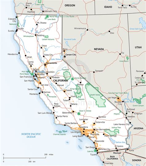 california printable map