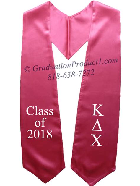 Kappa Delta Chi Hot Pink Greek Graduation Stole And Sashes From