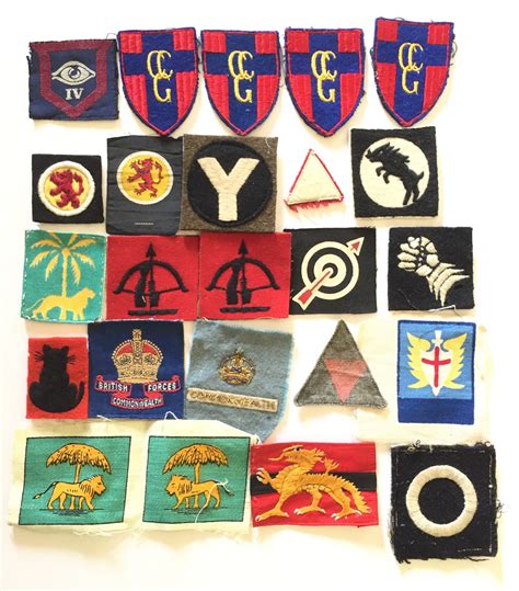 Selection Of Ww2 And Post Ww2 British Army Cloth Formation Badges A