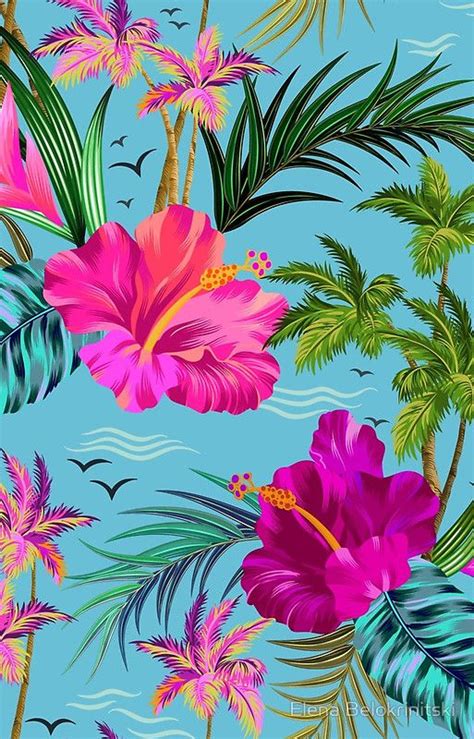 Hello Hawaii A Stylish Retro Aloha Pattern Flor Iphone Wallpaper
