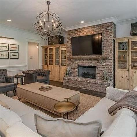 Modern Brick Fireplace Decorations Ideas For Living Room36 | Brick