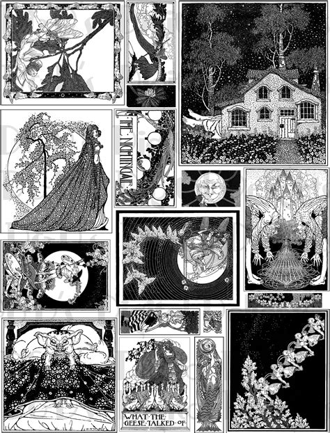 Stunning Black And White Vintage Fairy Tale Illustrations