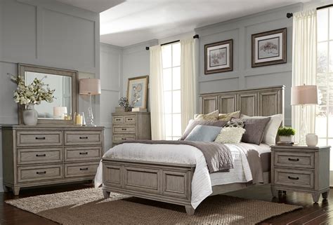 Finlay espresso 5 pc queen sleigh bedroom. Grayton Grove Driftwood Panel Bedroom Set, 573-BR-QPB, Liberty