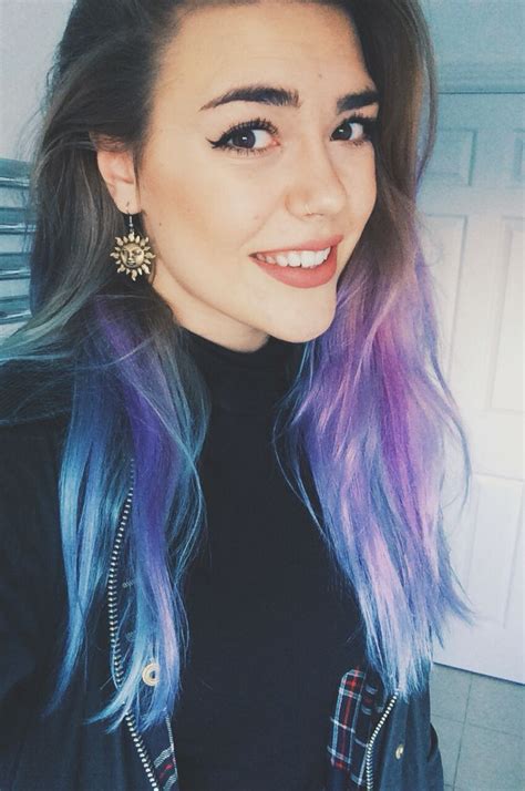 Mermaid Hair Dyed Hair Blue Purple Dip Dye Ombre Blue Ombre Hair Blue Dip Dye Hair