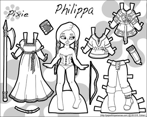 Pixie And Puck Philippa Named For A Queen • Paper Thin Personas Paper Dolls Vintage Paper