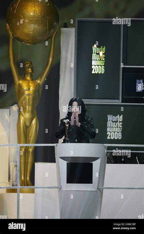 Michael Jackson Receives His Diamond Award On Stage During The World Music Awards At Earls Court