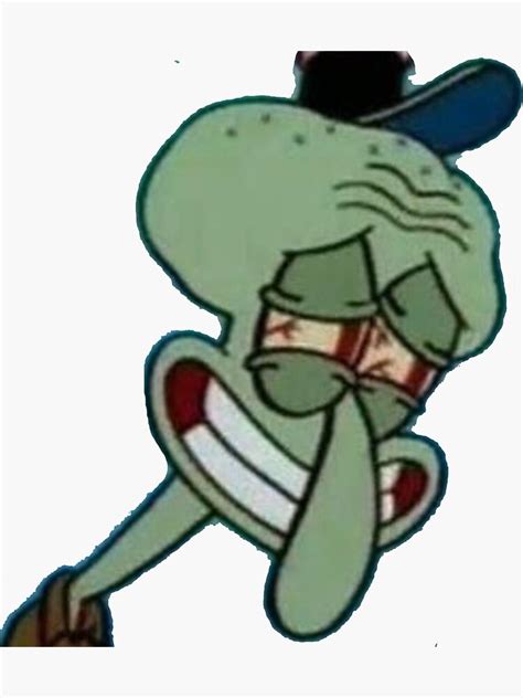 Sad Squidward Sticker By Edenbouskila Redbubble