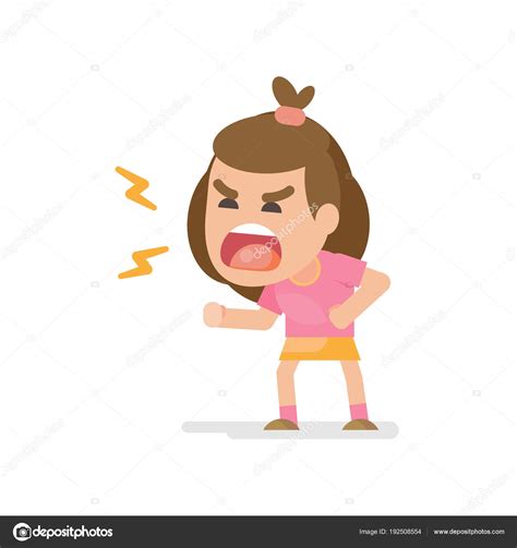 Cute Little Girl Gets Mad Angry Fighting And Shouting Expression