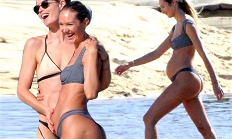 Candice Swanepoel Flaunts Full Baby Bump In Sexy Swimwear Daily Mail