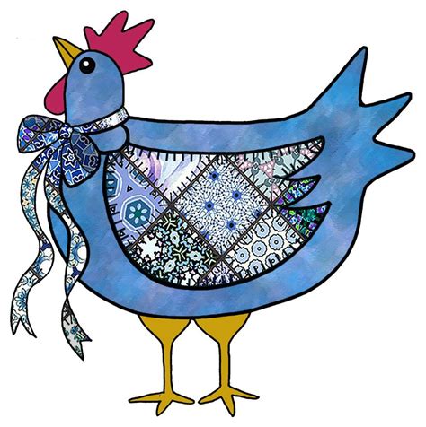 Artbyjean Paper Crafts Country Chicken Chooks Set A24 Blue