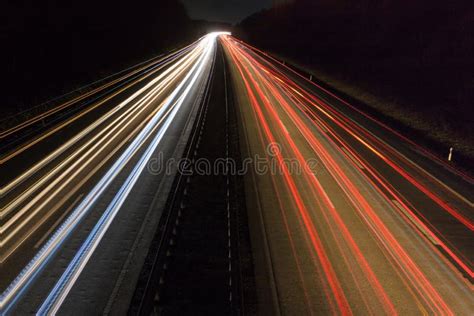 Highway Traffic Lights At Night Stock Photo Image Of Traffic Lights