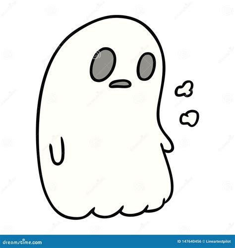 Cartoon Of A Kawaii Cute Ghost Stock Vector Illustration Of Hand