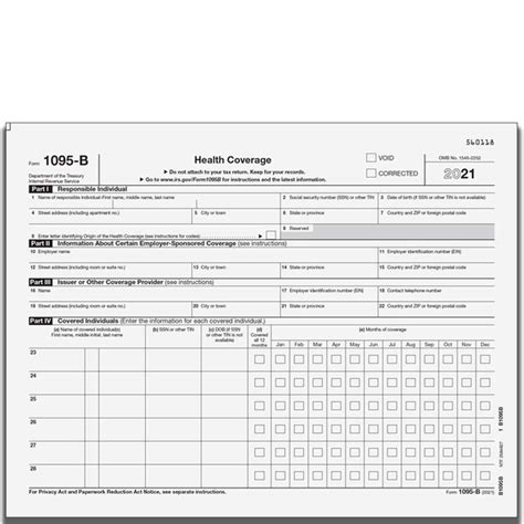 1095-b pre-printed with instructions