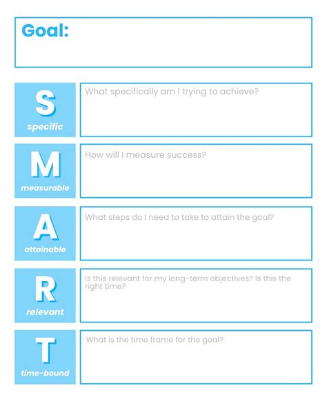 Goals must be assigned to a person or a department. A SMART Goals Template To Help You Succeed in Life