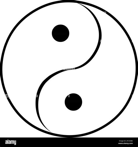Vector Illustration Of Outlines Of The Yin Yang Symbol Stock Vector