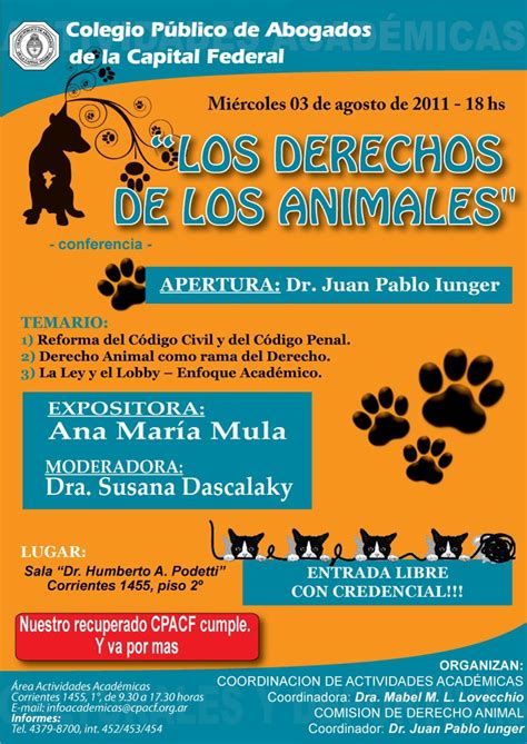 Animalitrus Argentina Conferencia Sobre Derecho Animal En El Colegio