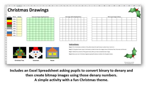 Christmas Bitmap Drawing Activity Teaching Resources