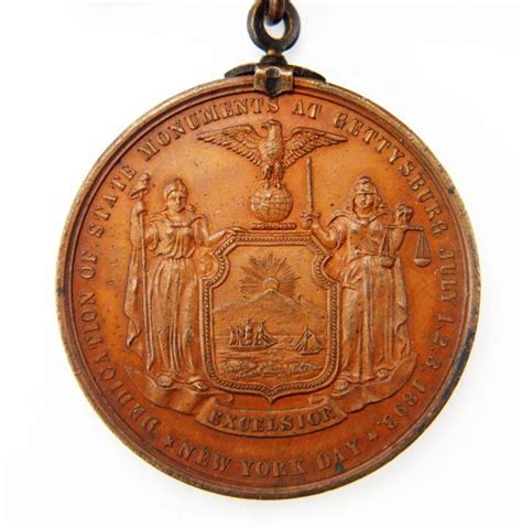 Gettysburg New York Day Medal Inscribed To Private George B Herenden