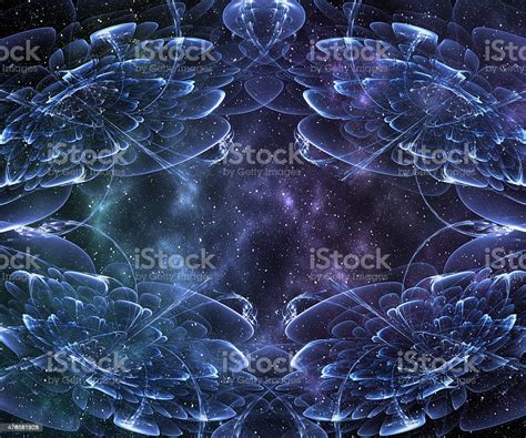 Abstract Cosmic Cloud Flowers Stars Of A Planet And Galaxy Stock