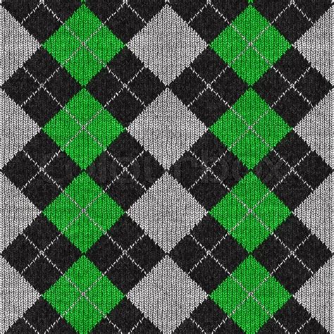 A Green And Black Plaid Argyle Pattern Stock Photo