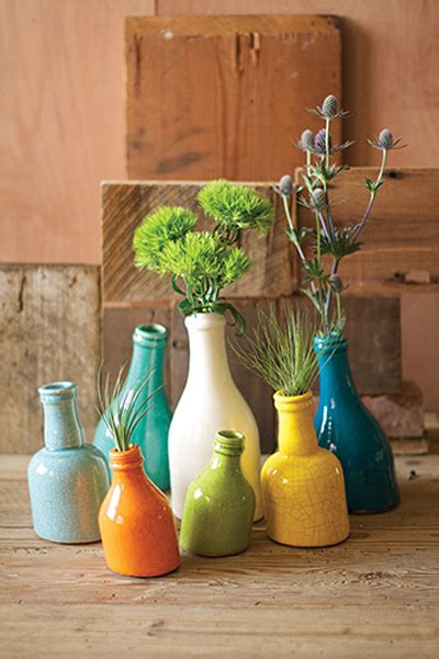 Potterybarn.com has been visited by 100k+ users in the past month Multi-Colored Ceramic Slanted Bottle Bud Vase Set | Decor ...