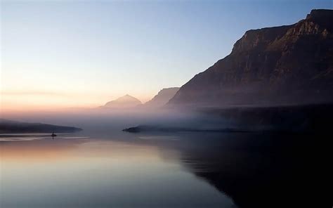 Hd Wallpaper Brume Mist Mountains Morning Water Sky Scenics