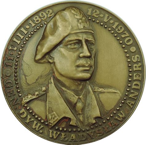 Jubileuszowy medal z cennego złota. MEDAL POLSKA - GEN. DYW. WŁADYSŁAW ANDERS - 186 ...