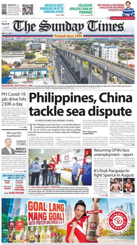 Todays Front Page May 23 2021 The Manila Times