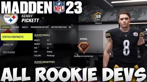 Rookie Dev Traits Madden 23
