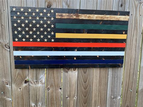 Custom Thin Line Flags Charred And Starred