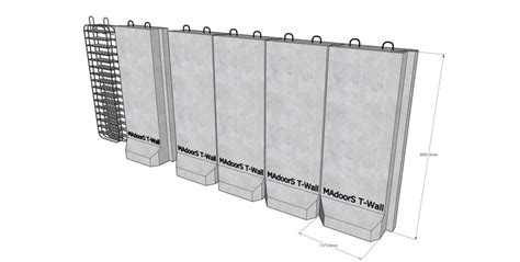 T Wall Ballistic Explosion Proof Mobile Concrete Wall Madoors