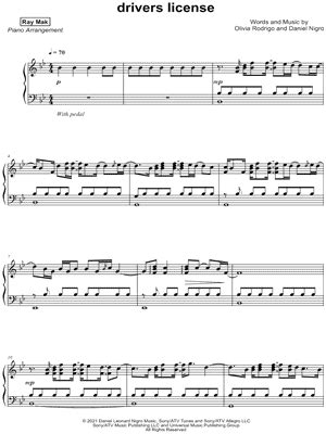 drivers license sheet   arrangements  instantly musicnotes