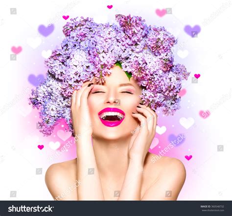 Take a look at 20 beautiful hairstyles for your little princesses. Beauty Fashion Model Girl With Lilac Flowers Hair Style ...