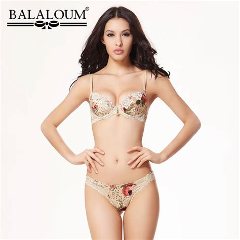 Acousma Sexy 34 Cup Push Up Bra And Panty Sets Floral Lace Lingerie