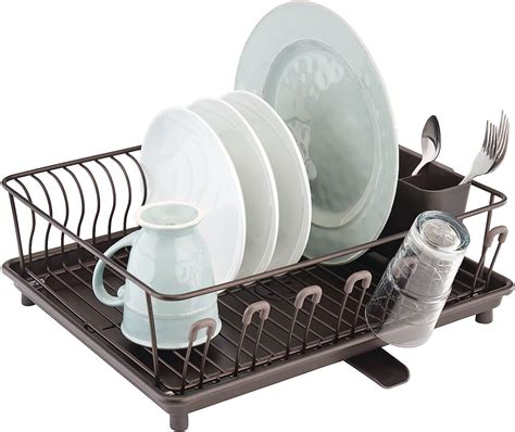 Mdesign Alloy Steel Sink Dish Drying Rack Holder With