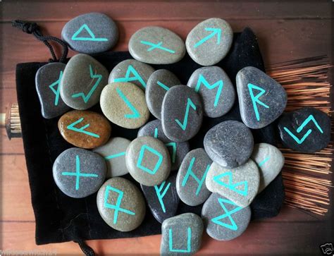 Sea Stone Runes ~ Rune Stones And Pouch ♥ Witch Pagan Faerie