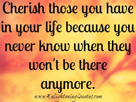 Cherish Those You Have In Your Life Enlightening Quotes