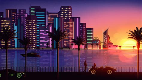 Miami Sunset Artistic 4k Hd Artist 4k Wallpapers Images Backgrounds