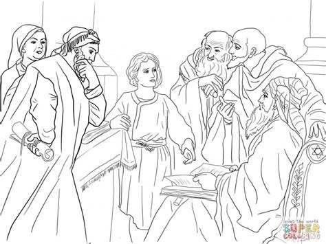 Christ with children coloring page. Boy Jesus In The Temple Coloring Page - Coloring Home