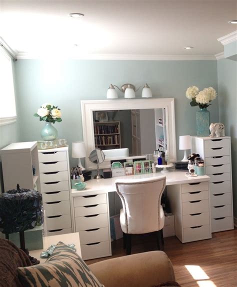 Diy makeup vanity lowes amazon. Makeup Organization Eas With Large Drawer And White Color ...