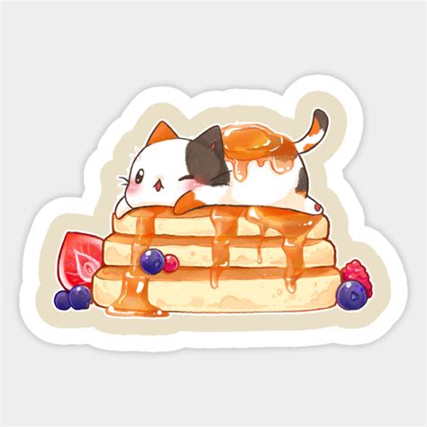 Pancake Cat Pancakes Sticker Teepublic