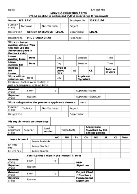Application Leave Form : Study Leave With Pay Form Fill Online Printable Fillable Blank ...