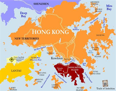 Trails Of Indochina Hong Kong Map Hong Kong Island Hong Kong Travel