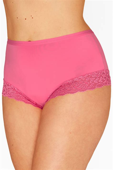 plus size pink lace trim briefs sizes 16 to 36 yours clothing