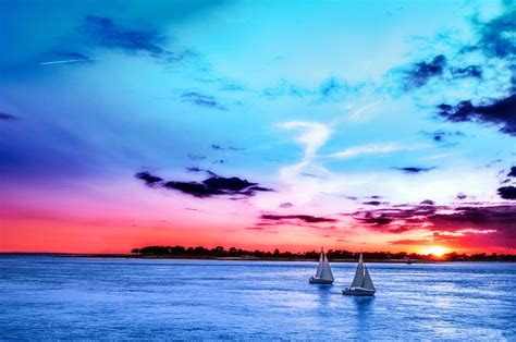 sky boats sunrises and sunsets sea sailing nature wallpapers hd desktop and mobile