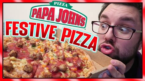 Papa John's Festive Pizza Review - YouTube
