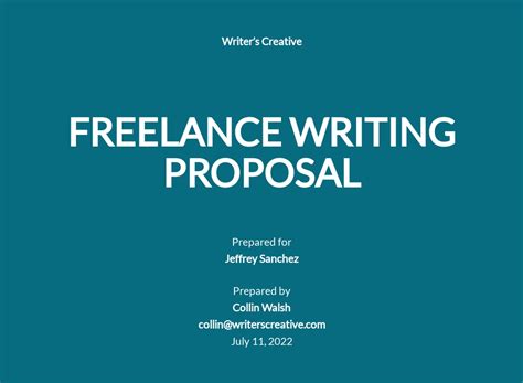 Freelance Writer Proposal Template