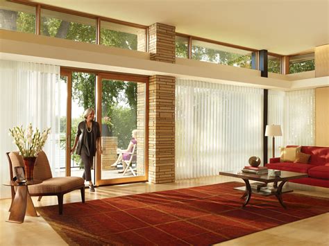 Lori demonstrates the window treatment options for sliding glass doors. Window Treatment Ideas for Doors - 3 Blind Mice