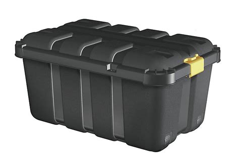 Black rattan garden furniture b&q stores opening. Form Skyda Black 110L Plastic Storage trunk & Lid ...